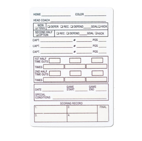 Game Card:  2-page Plastic, Reusable (FB-PGC)