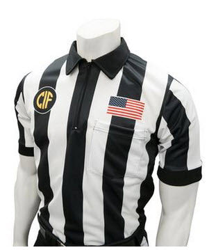 Shirts: CA  Smitty California CIF Logo 2 ¼"-Striped Dye-Sublimated Short Sleve Football Shirt (CA-214)