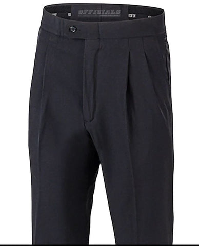 Pants: Smitty Men's Official's Black, Pleated, Beltless Standard Fit Pants (PT-BK)