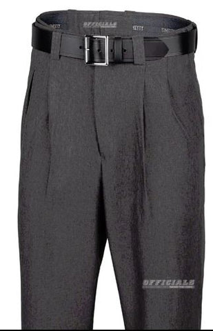 Pants:  Smitty Charcoal Grey, Pleated Standard Umpire Pants w/Expander Waistband:  Combo, Plate or Base;  (PT-SCE)