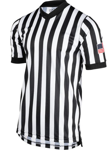 Shirts:  Smitty MADE IN THE USA Dye-Sublimated V-Neck Shirt -- Men's or Women's; Mesh or Body Flex (ST-USAV)