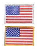 U.S. Flag Patch in Color w/ Gold Border