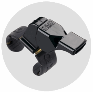 Whistles:  Fox 40 Classic Fingergrip Whistle (FF-9909)