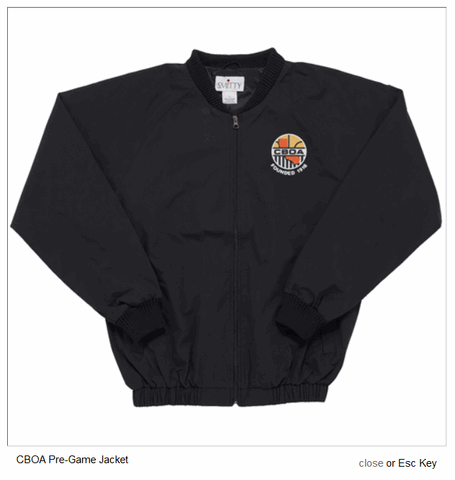 Jackets:  Smitty Zip-Front Referee Jacket w/CBOA Logo & Unit Name (JTCU-1)