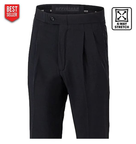 Pants:  Smitty Premium Four-Way Stretch Standard Fit Pleated Referee Pants (PT-4PT)