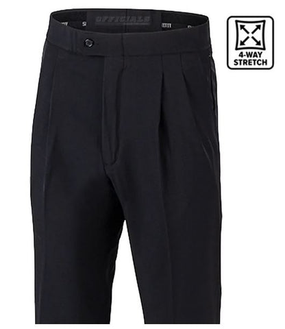 Smitty | FBS-185 | Warm Weather Football Referee Pants | New 'Tapered Fit |  1 1/4 White Stripe | Official's Choice!
